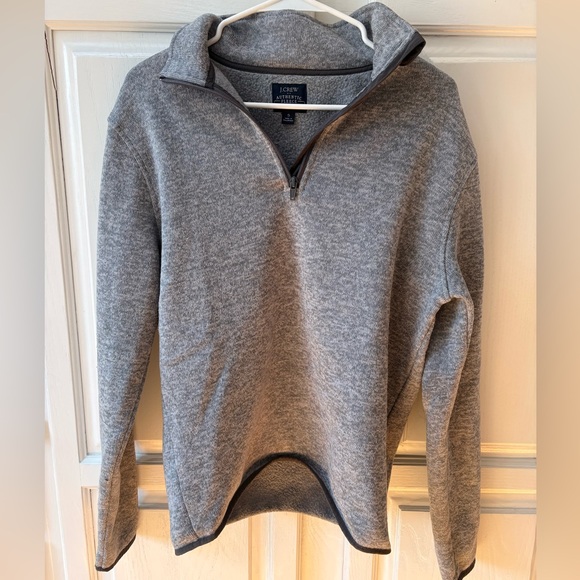 J.Crew Mens Gray Sweater fleece half-zip - Picture 2 of 8